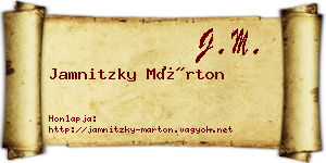 Jamnitzky Márton névjegykártya