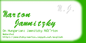 marton jamnitzky business card